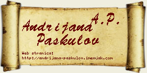 Andrijana Paskulov vizit kartica